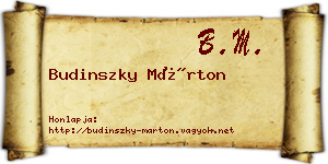 Budinszky Márton névjegykártya